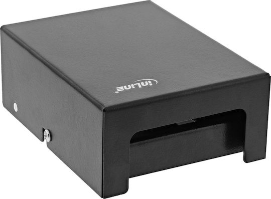 Inline Desktop Consolidation Point Box 4x Keystone RJ45 Metal Black Ral9005