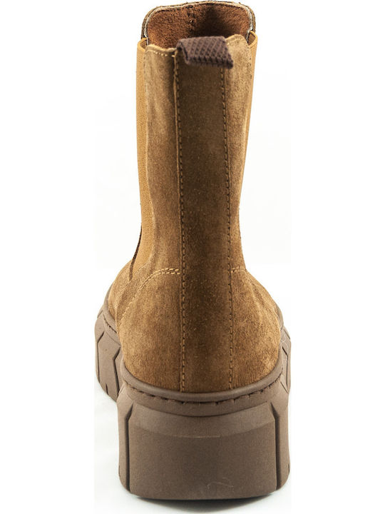 Leather Women's Chelsea Boots Brown