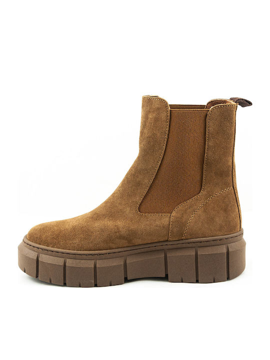 Leather Women's Chelsea Boots Brown