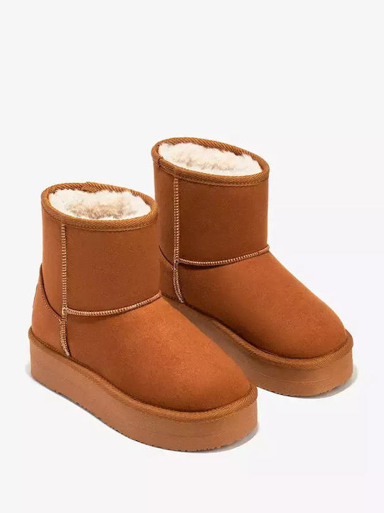 Leather Kids Ankle Boots Brown