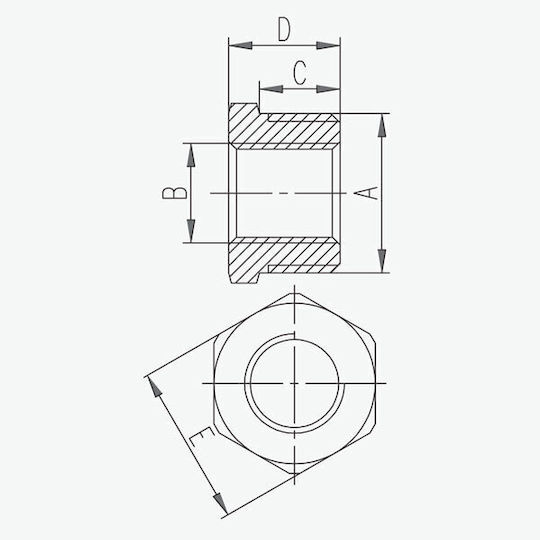 Μειωτήρας Ορείχαλκου Ferro 1 2x3 8" R02z