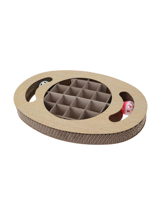 Koopman Interactive Cat Toy Wooden Construction Cardboard 2 Balls 36x25x5cm