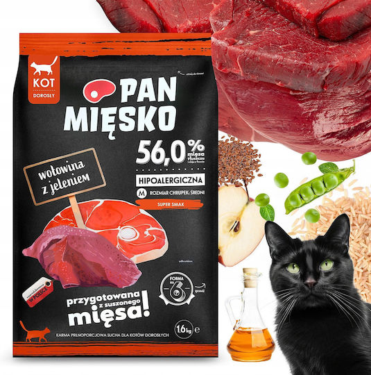 Pan Miesko Dry Food for Adult Cats with Beef 0.4kg