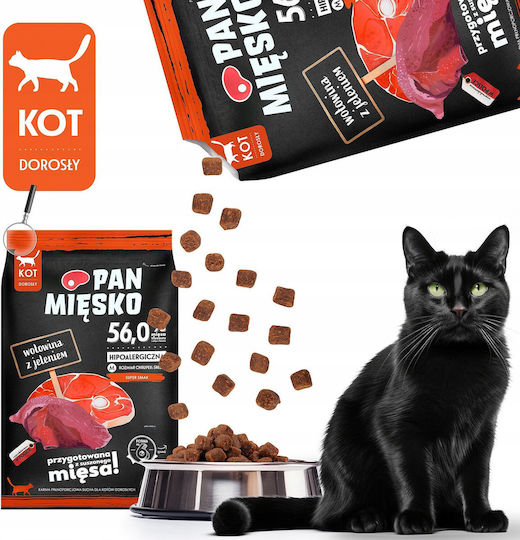 Pan Miesko Dry Food for Adult Cats with Beef 0.4kg