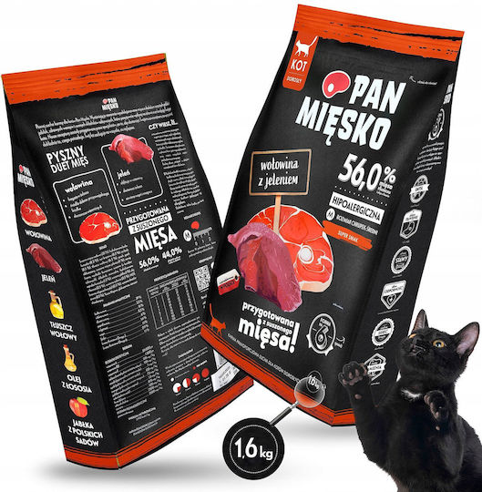 Pan Miesko Dry Food for Adult Cats with Beef 0.4kg