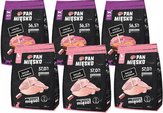 Pan Miesko Dry Food for Adult Cats with Beef 0.4kg