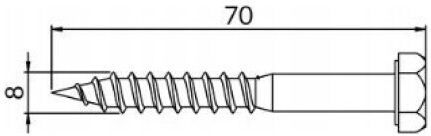 Niczuk Schraube Sechseck mit Länge 8mm
