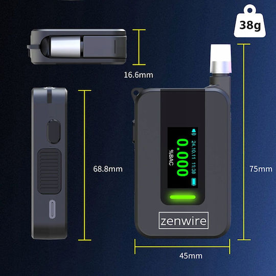 Zenwire Цифров Дрегер За Алкохол