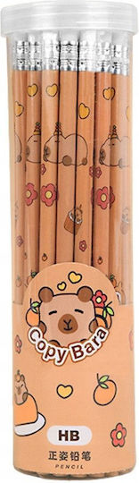 Set 30 HB Graphit Bleistifte mit Radiergummi Capybara In Tube