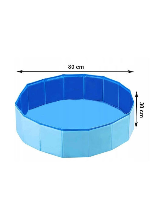Foldable Garden Dog Pool Small 80cm Blue 1 Piece