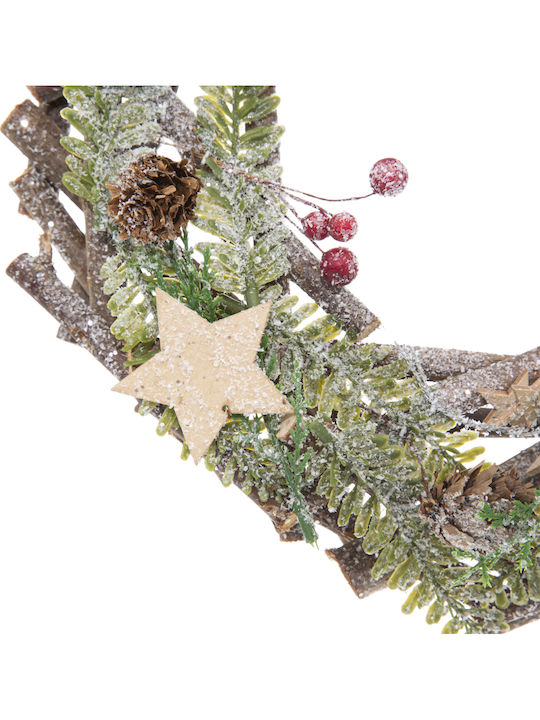 Christmas Wooden Decorative Wreath 32cm