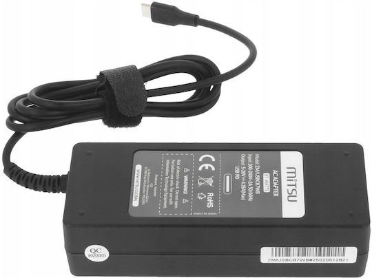 Mitsu 87W Usb-C Laptop-Ladegerät Usbc 5-20,2V 3-4,3A Schwarzes Notebook