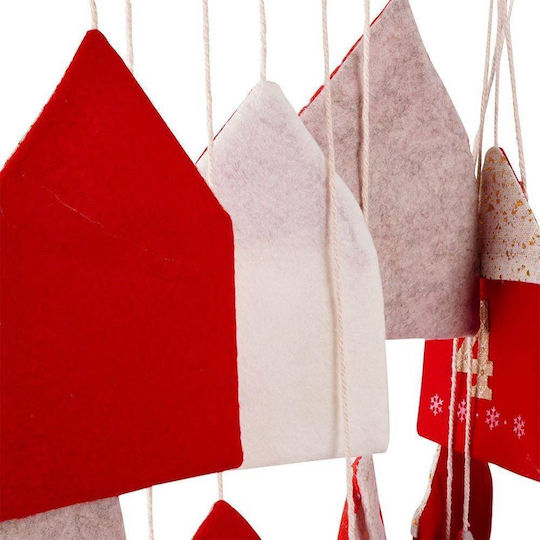 Vilde Advent Calendar On A Stick Hanging Felt Red 70x60 Cm
