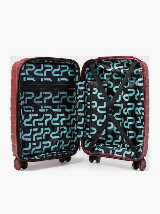 Paulter Cabin Hard Burgundy Suitcase with 4 Wheels Height 55cm