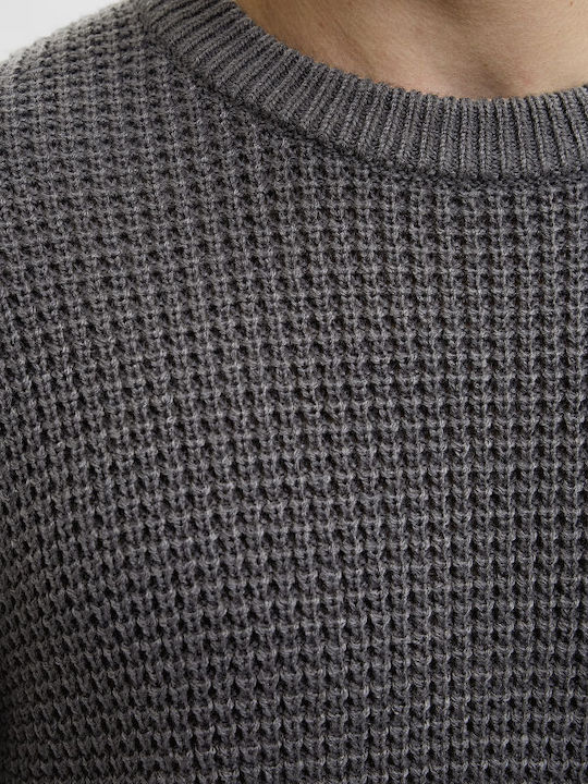 Crew Neck Long Sleeve Gray Sweater