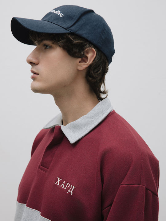Polo Bluză cu mânecă lungă Burgundy, Grey