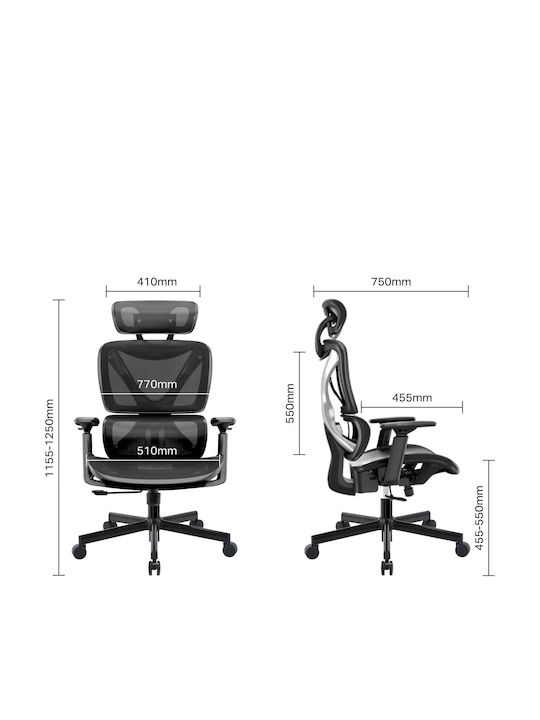 Mozos Office Chair with Fixed Arms Czarne