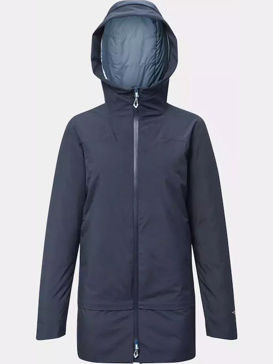 Γυναικείο Μπουφάν Παρκά για Χειμώνα Navy Blue