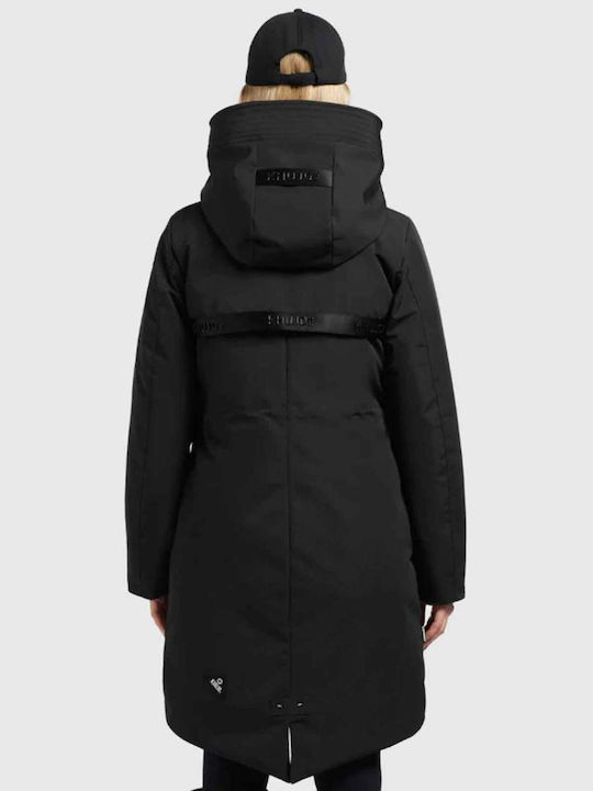 Women's Lifestyle Jacket for Winter with Hood Black