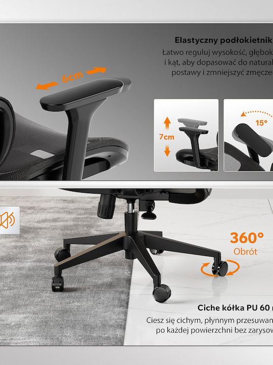 Stuhl Büro mit Armen Black SENSE7