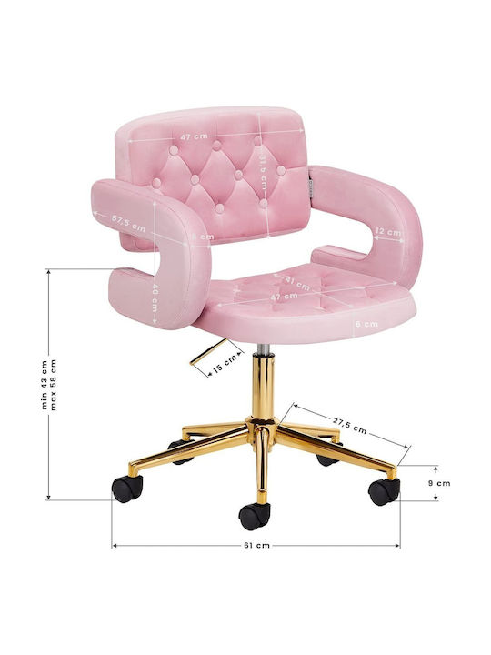 Activeshop Office Chair with Fixed Arms Pink