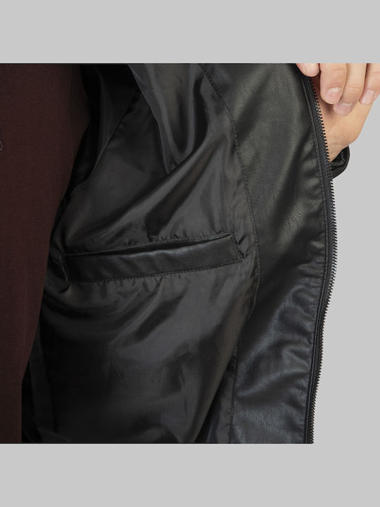 Faux Leather Jacket Black