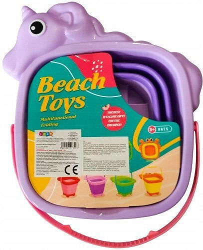 Foldable Silicone Unicorn Pink Beach Bucket