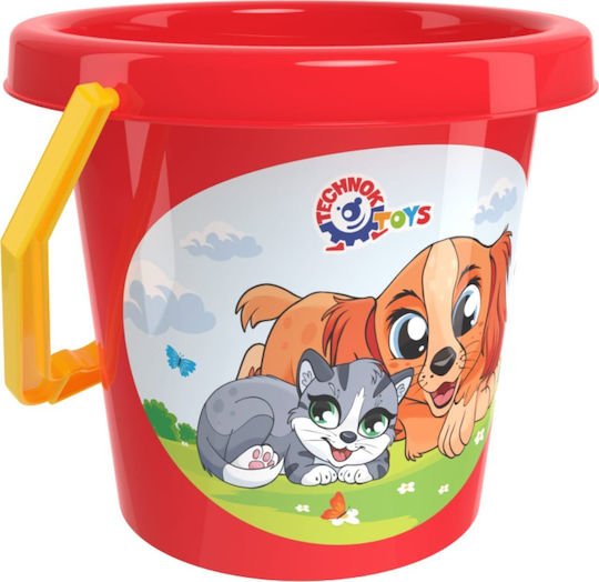 Technok Bucket Sand Comfortable Handle Multicolour Animal Graphics On The Beach