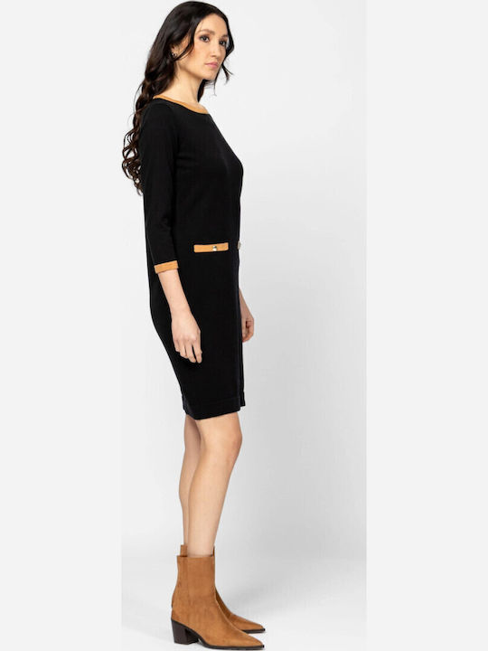 Mini Shirt Dress Knitted Black