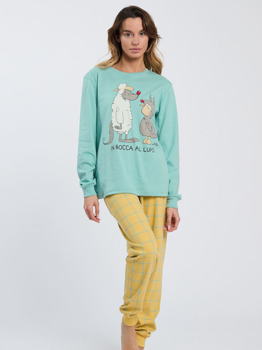 Happy People Winter Women's Yellow Pyjama Set