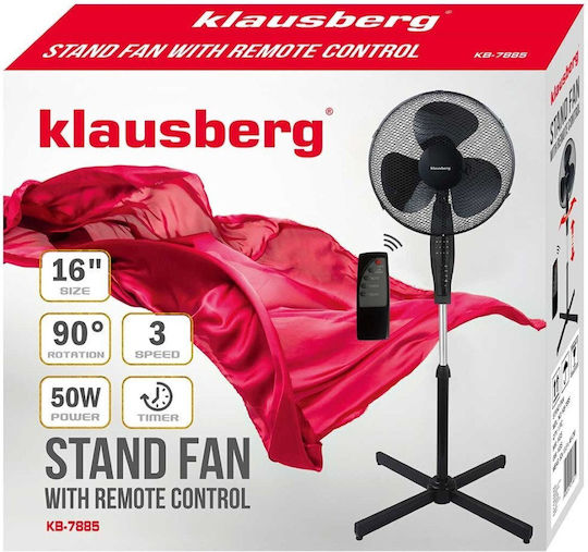 Klausberg Kb-7885 Ανεμιστήρας Ορθοστάτης Μαύρος