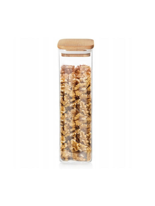 Orion Vase General Use with Lid Glass Transparent 600ml