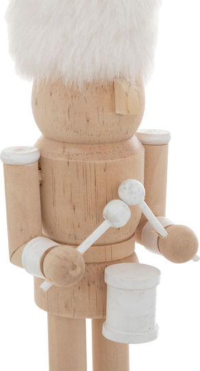 Wooden Christmas Nutcracker 25.5cm White