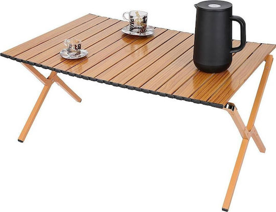Enero Τραπέζι για Camping Πτυσσόμενο 90x60x45cm Καφέ