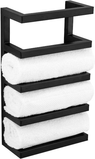 Wenko Badezimmerhaken & -halter 4 Zinken Wandhalterung mit Schrauben 24x42cm Inox Grau