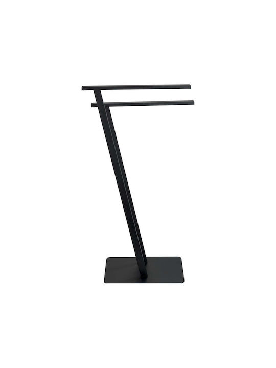 Wenko Double Wall-Mounted Bathroom Rail with Screws 40x76.5cm Inox Black