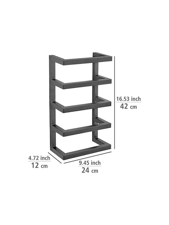 Wenko Bathroom Rail 4 Prongs Wall-Mounted with Screws 24x42cm Inox Gray