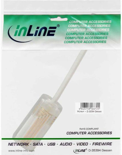 Inline Adapter Twist-stop RJ10 Transparent + Cable 18890