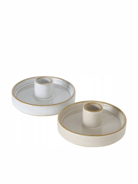 Boltze Candle Holder Porcelain in Silver Color 1pcs