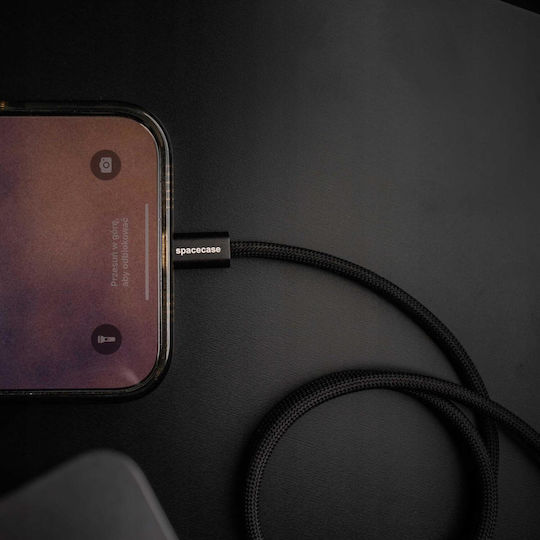 Spacecase Магнитен USB-A към Lightning кабел 12W Черен 1м