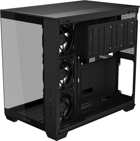 Asus A32 Plus Gaming Midi Tower Κουτί Υπολογιστή με Πλαϊνό Παράθυρο και ARGB Φωτισμό Μαύρο