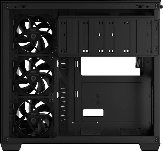 Asus A32 Plus Gaming Midi Tower Κουτί Υπολογιστή με Πλαϊνό Παράθυρο και ARGB Φωτισμό Μαύρο