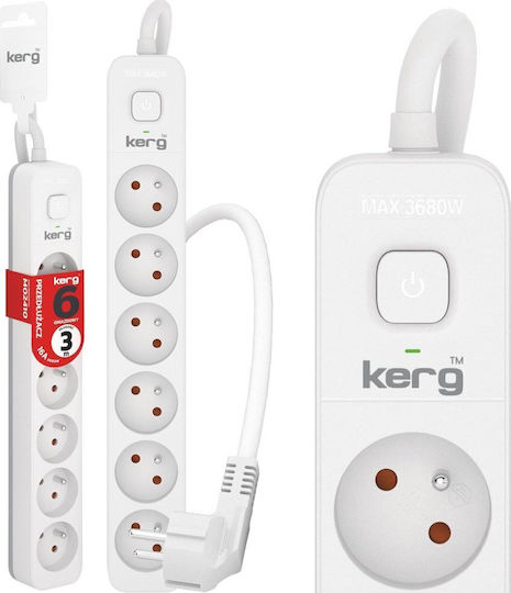 Kerg Power Strip 6 Positions with Switch and Cable 3m