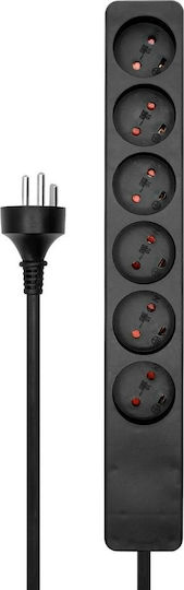 Microconnect Πολύπριζο 6 Θέσεων με Καλώδιο 3m