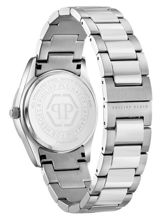 Philipp Plein Lady Γυναικείο Ρολόι 36mm Μπαταρίας με Ασημί Μεταλλικό Μπρασελέ
