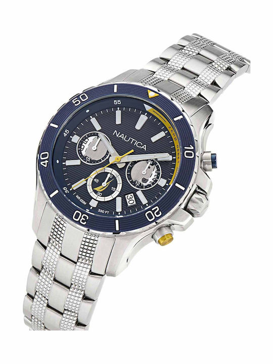 Nautica Men's Watch Chronograph Battery with Gold Metal Bracelet