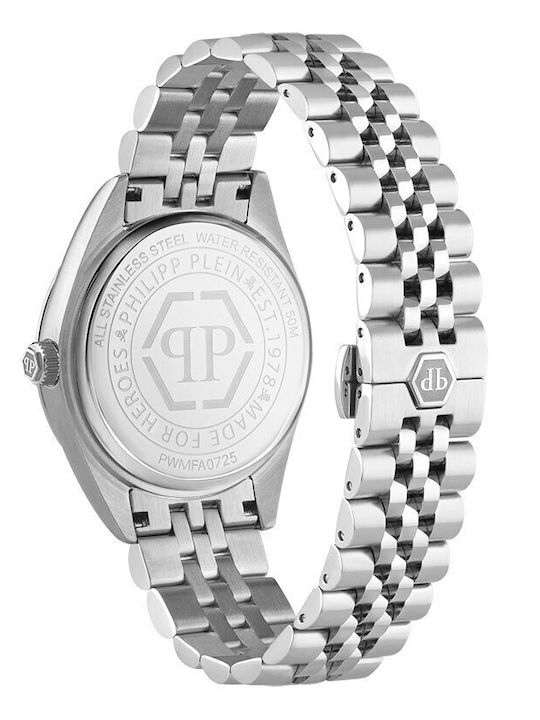 Philipp Plein Superlative Ανδρικό Ρολόι Μπαταρίας με Ασημί Ατσάλινο Μπρασελέ