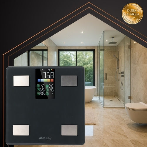 Ruhhy Smart Badezimmerwaage mit Bluetooth in Schwarz Farbe