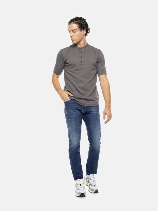 Men's Jeans Pants Cropped Elastic Blue