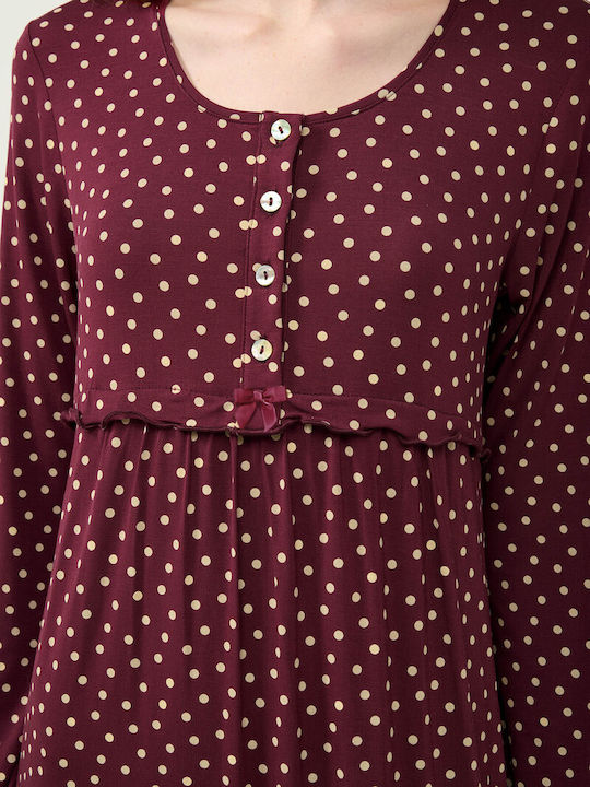 Vamp Nightgown Maternity & Nursing Bordeaux